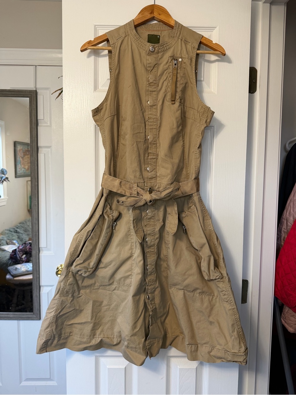 G Star Raw Utility Shirt Dress in Khaki